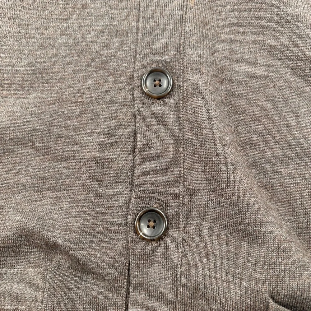 Banana Republic Cardigan Vest L Merino Wool Button Front Brown Modern Workwear